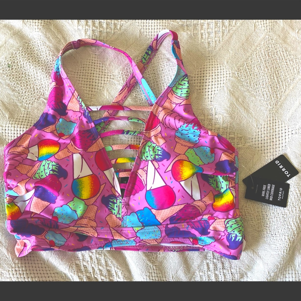 Pink-Purple Ice Cream Bikini Top | Torrid Swim